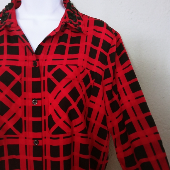 Hi*low Michael Kors Geo Tunic Button-up Top - Picture 4 of 16